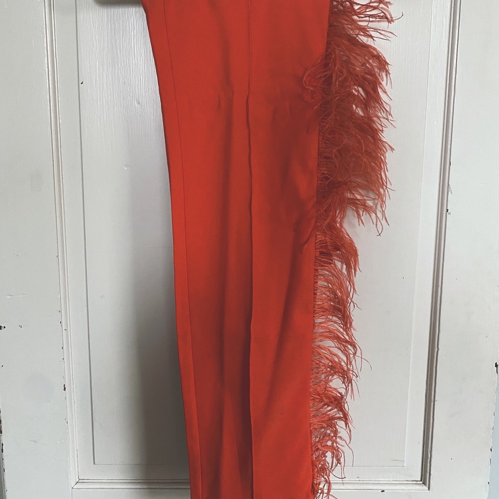 Single Leg Feather Lined Statement Trousers